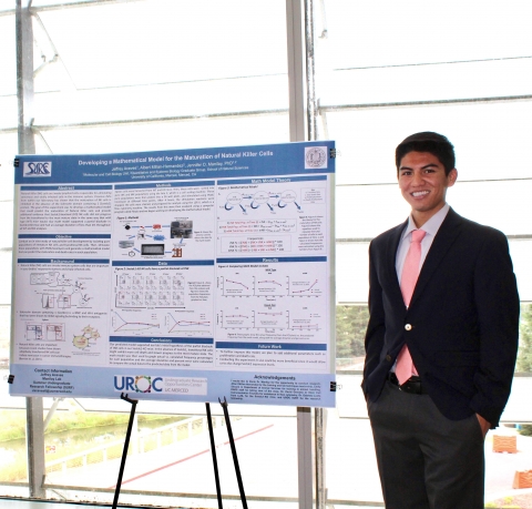 Jeffrey Aceves presenting his poster at the 11th Annual Research Symposium